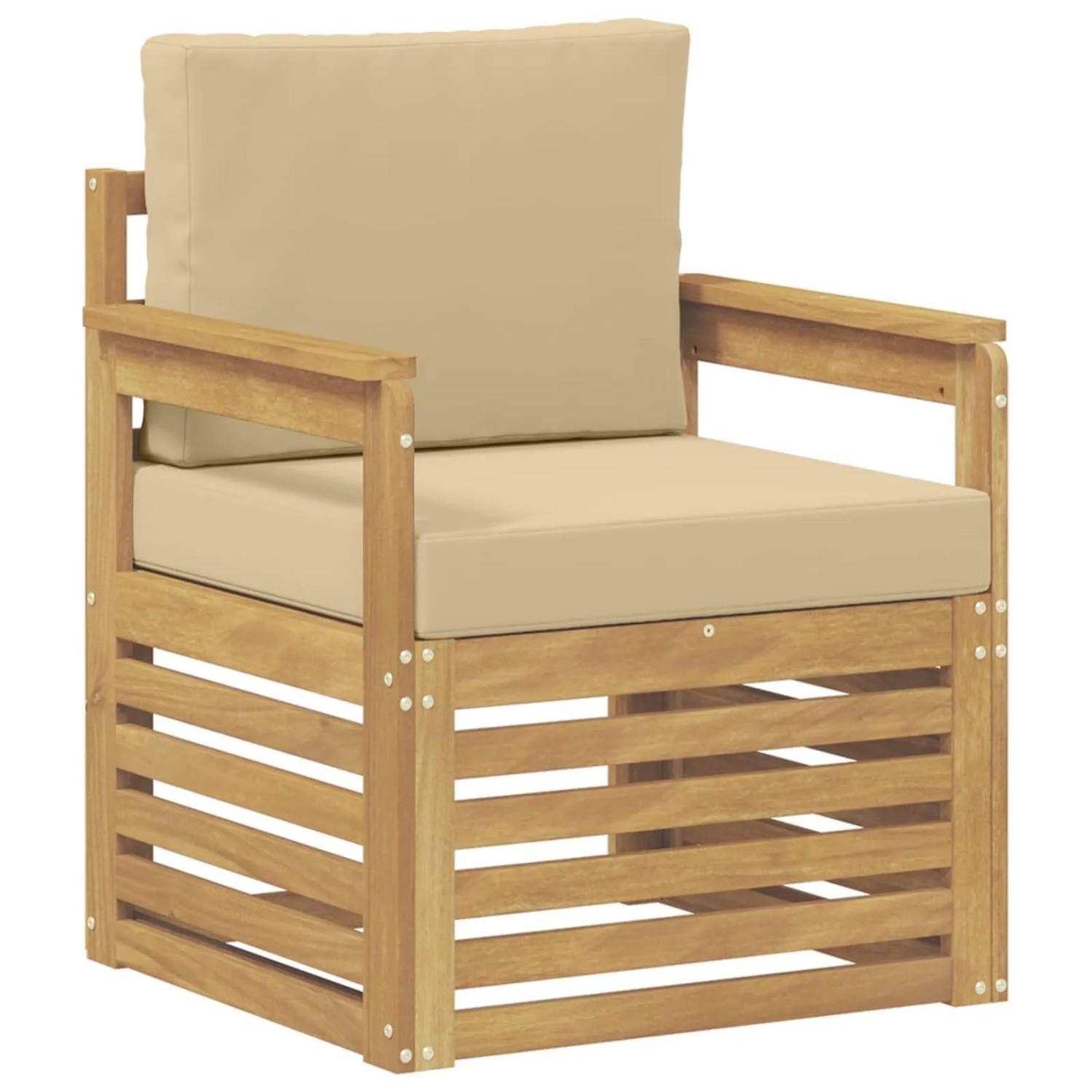 vidaXL 2 Stück Outdoor-Sofagarnitur Polyester Weiß und Beige 3439085