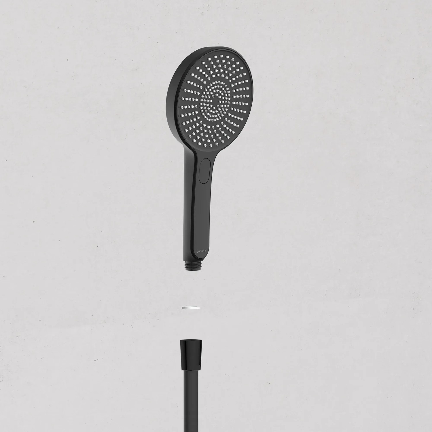 MCADYS Duschstange Universal 70 Cm – Schwarz Matt, Mit Höhenverstellbarem Schiebegleiter, Edelstahl, Rostfrei, Für Handbrause, Ø 22 Mm