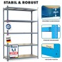 KARAT Schwerlastregal Lakota 2er Set Traglast bis 875 kg Grau 180 x 90 x 40 cm_2