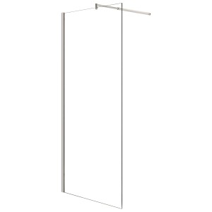 AICA Walk In Duschkabine mit 10mm ESG Glas und Stabilisator, Chromoptik.