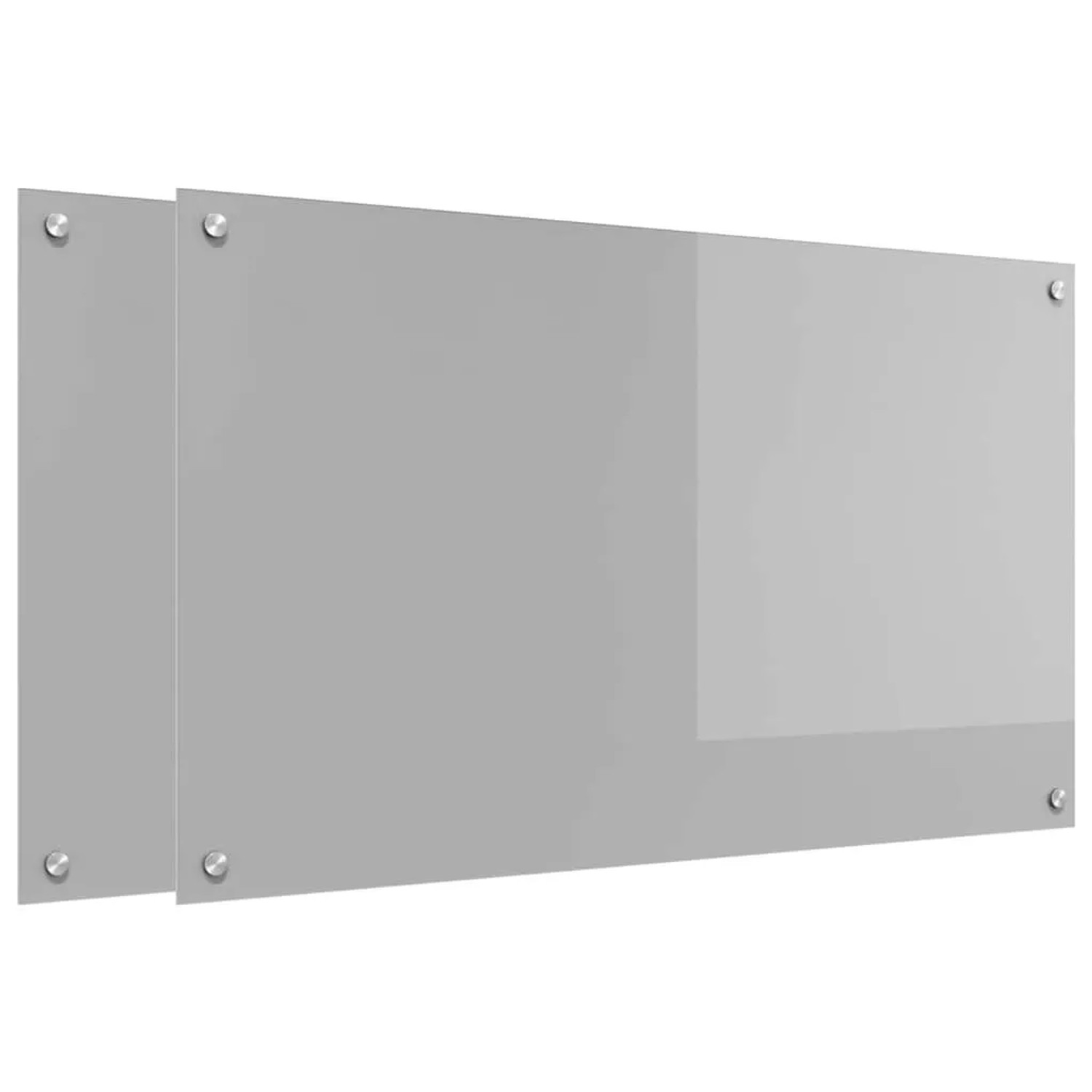 vidaXL Küchenrückwand 2 pcs Hellgrau 100 x 60 cm Gehärtetes Glas 3415457