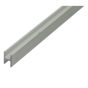 Silbernes H-Profil Aluminium, 22x30x1000 mm, für Konstruktionen und als Stütze.