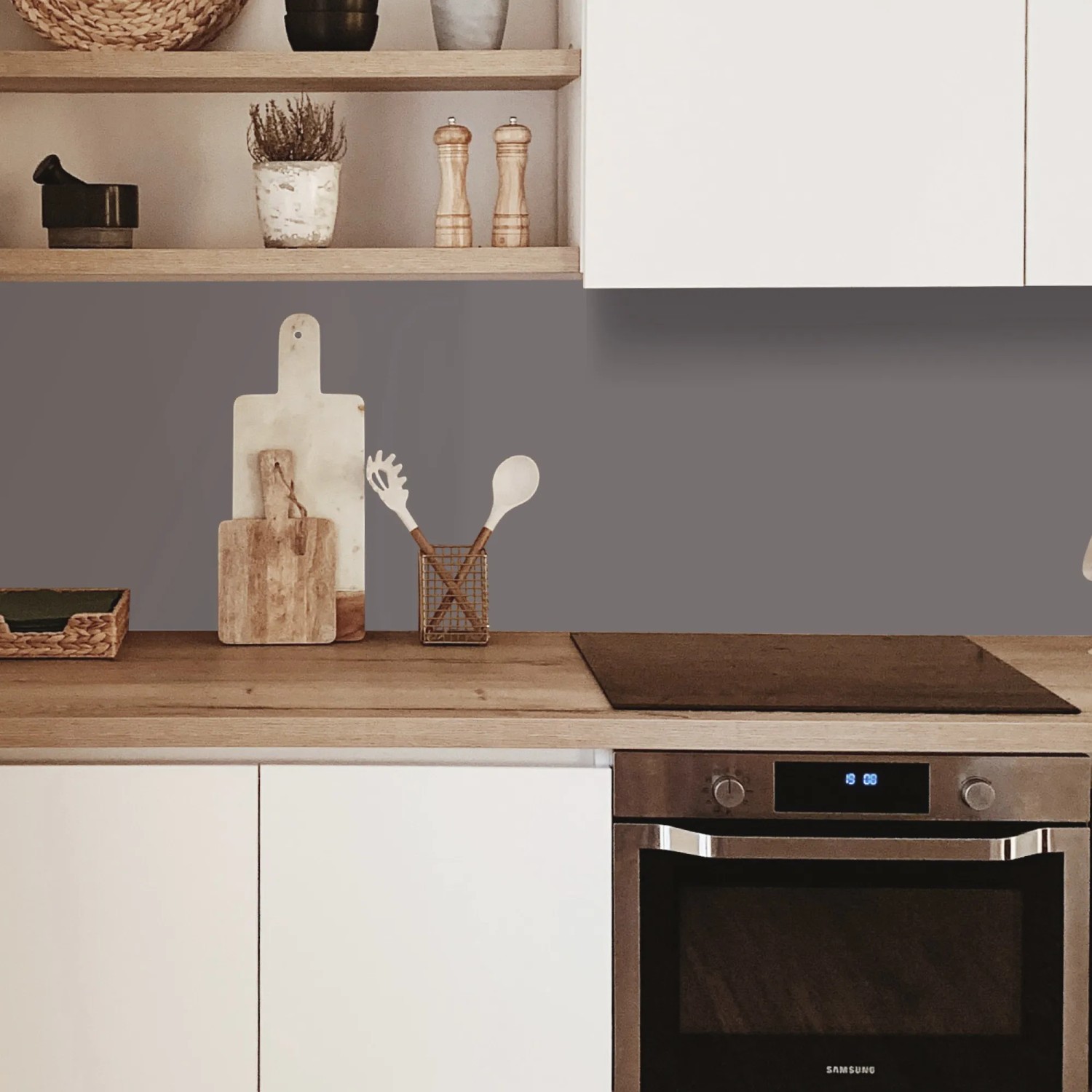 MySpotti Küchenrückwand Profix Cucina RAL746 Telegrau, 100x60cm als Spritzschutz in Küche.
