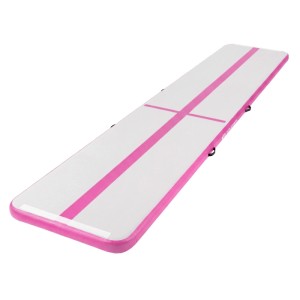 ECD Germany Aufblasbare Gymnastikmatte Airtrack 500x100x10 cm Rosa