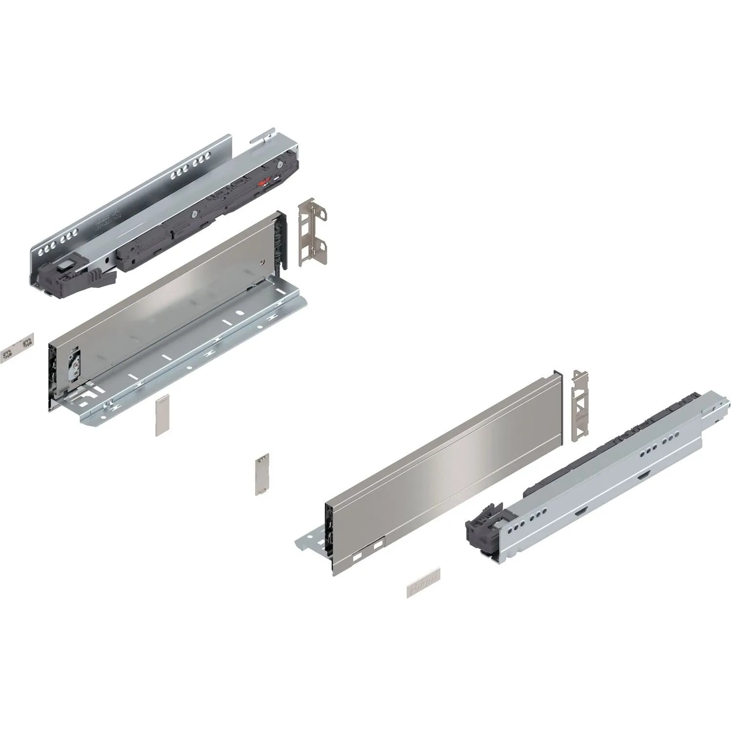 Blum Legrabox Pure Set Höhe M Tip-On Vollauszug 350 mm 40 kg Inox 1 Paar