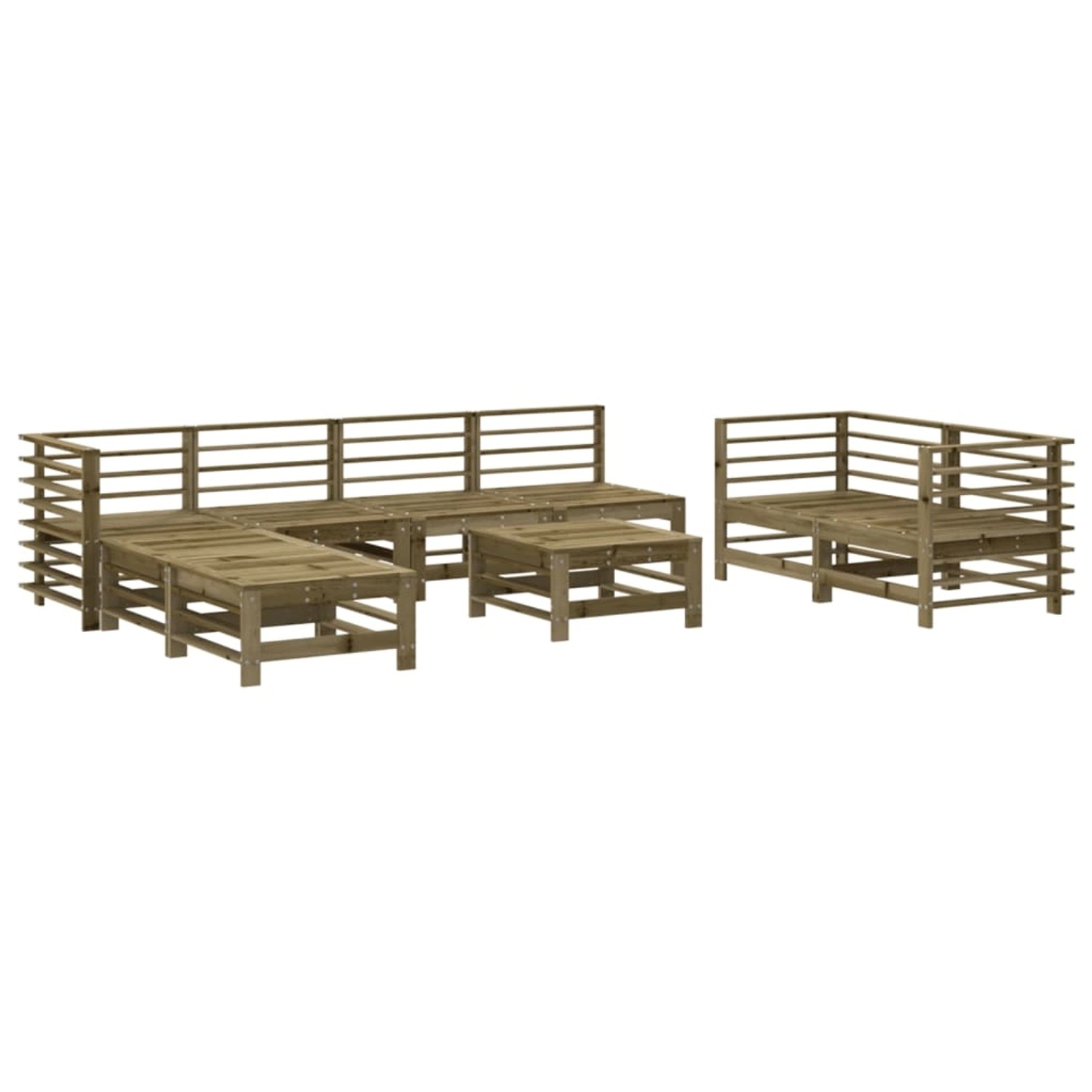 vidaXL 9-Tlg Garten-Lounge-Set Kiefernholz Imprägniert 3186304 günstig online kaufen