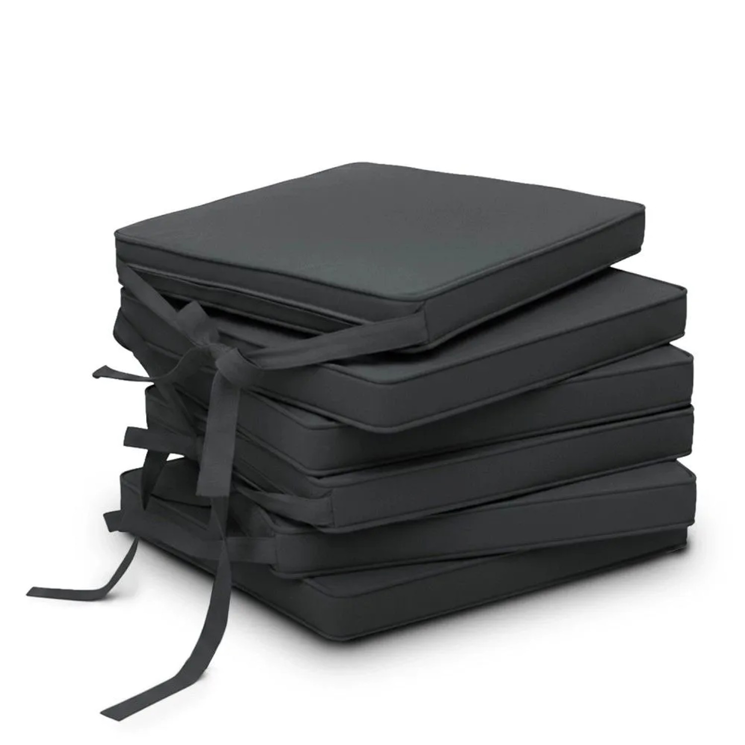 Beautissu 6er Set Loft SK Stuhlkissen Graphitgrau 45x40x5cm