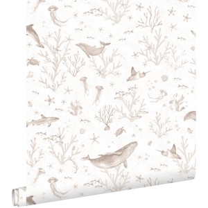 ESTAhome Tapete Unterwasserwelt Beige 50 x 900 cm