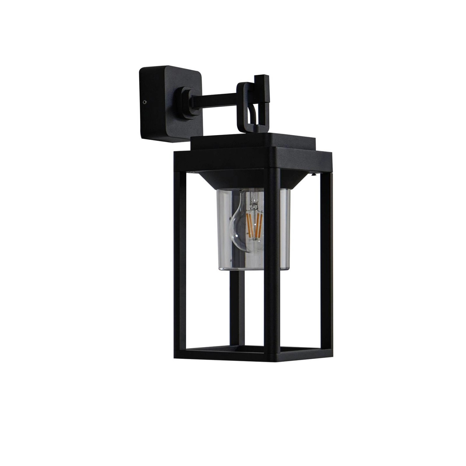 Lucande Wandleuchte Außen Milanka 10020324 Modern in Schwarz aus Aluminium 1-flammig E27
