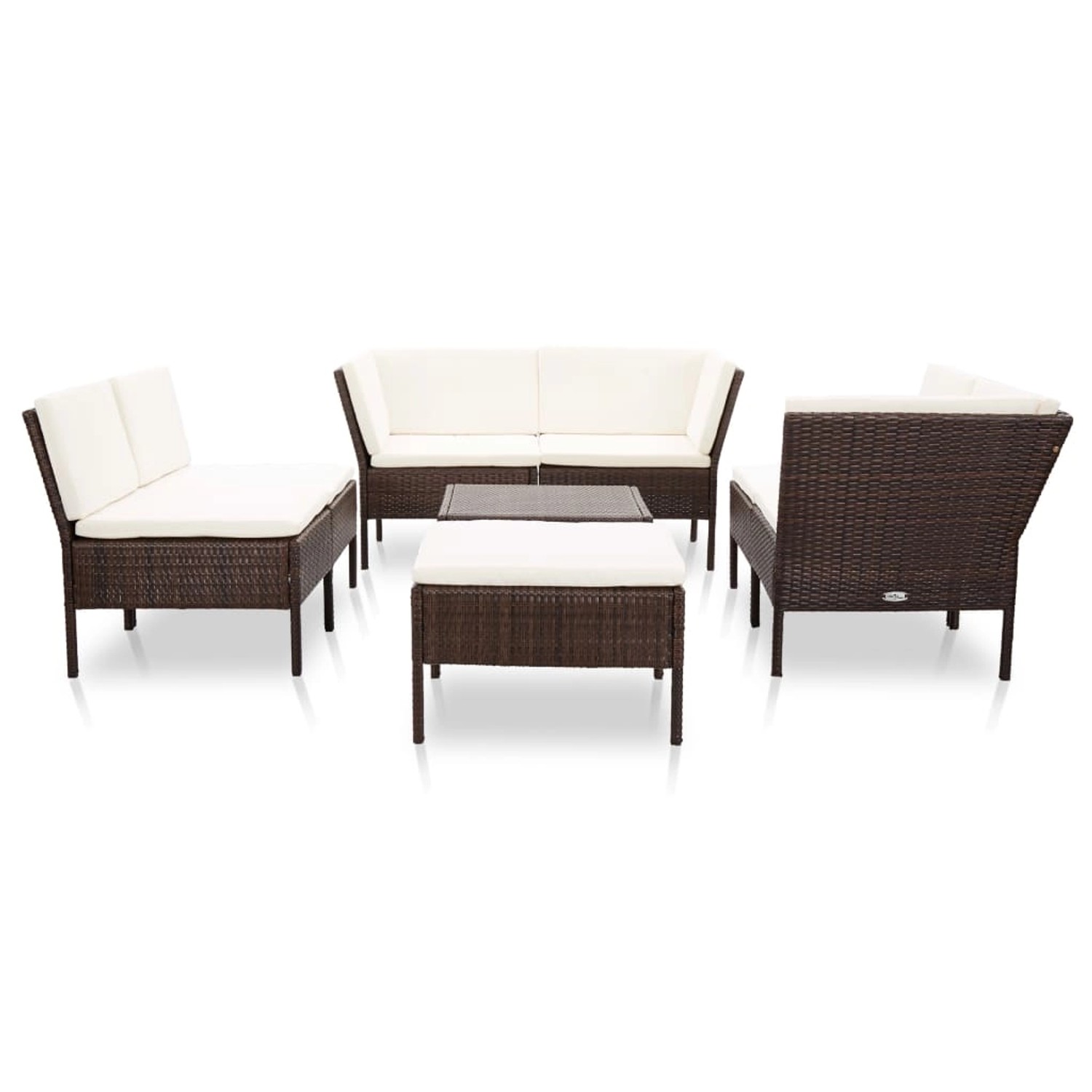 8-tlg. Garten-lounge-set Mit Auflagen Poly Rattan Braun günstig online kaufen