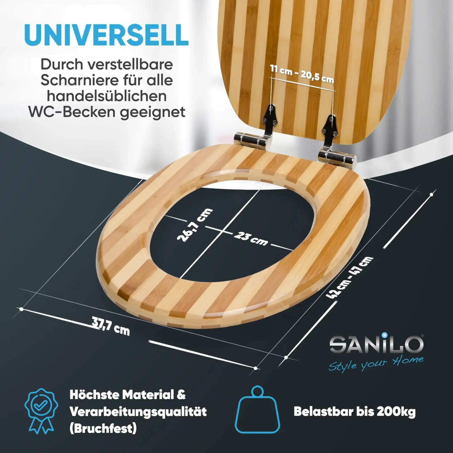 Sanilo WC Sitz Absenkautomatik Holz 200 kg kaufen bei OBI