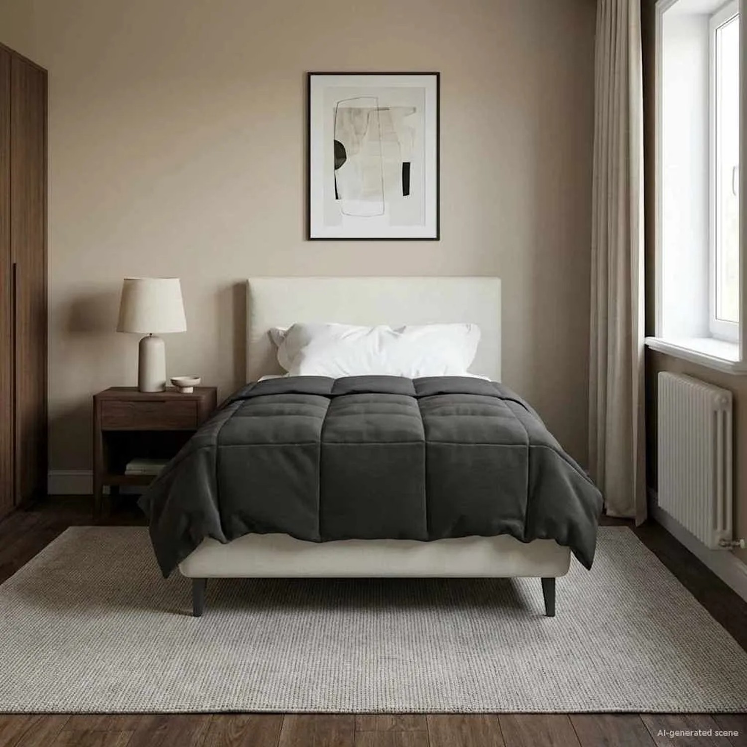 vidaXL Sommerdecke Gepolstert Anthrazit 155 x 220 cm Mikrofaser 42025912_4