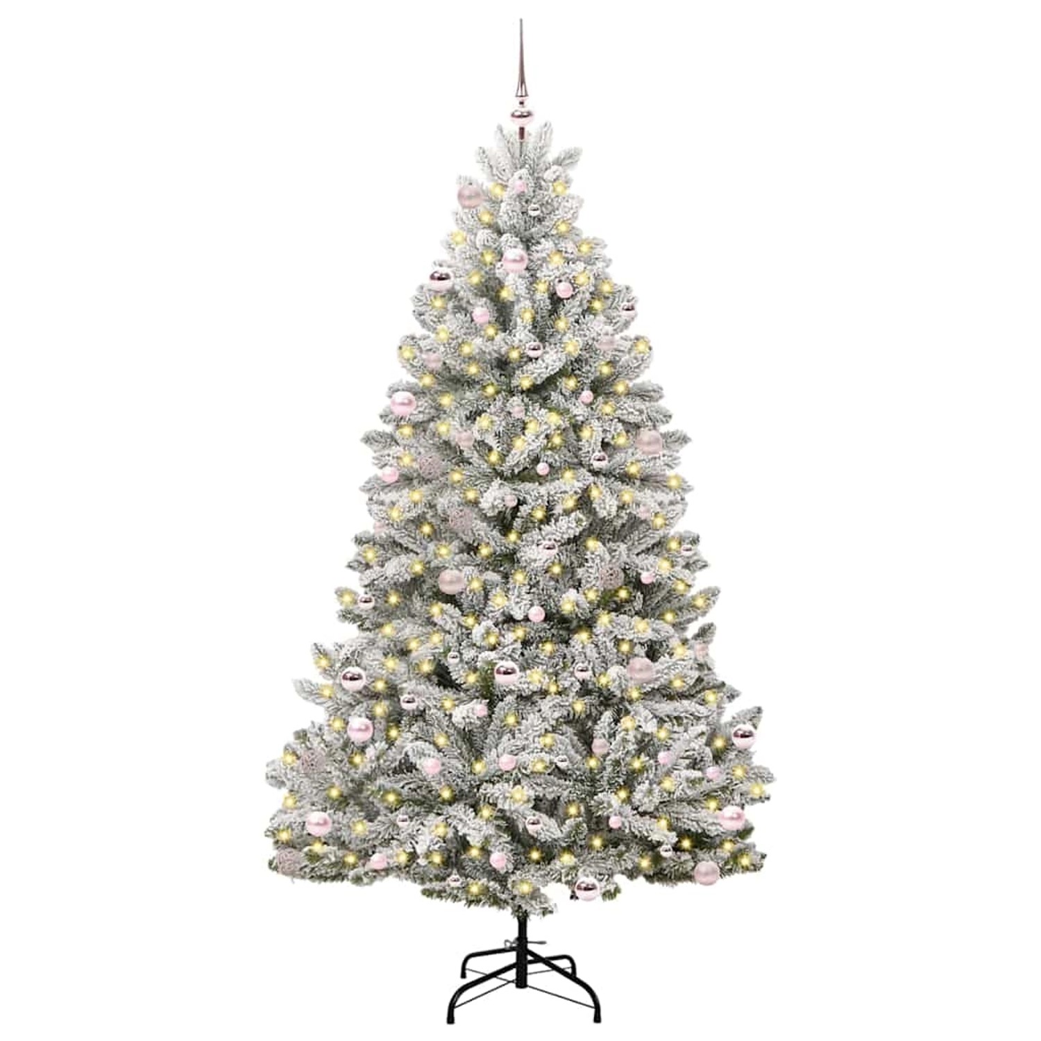 vidaXL Künstlicher Weihnachtsbaum Grün und Weiß 240 cm PVC und Metall 3395768