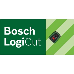 Bosch Indego M+ 700 Mähroboter mit LogiCut Navigationssystem auf Rasenfläche.