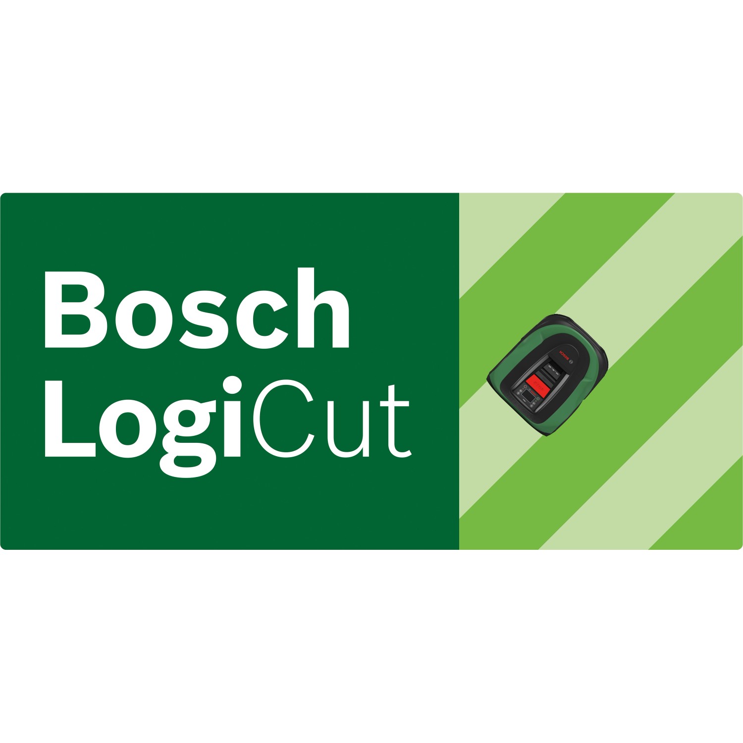 Bosch Indego M+ 700 Mähroboter mit LogiCut Navigationssystem auf Rasenfläche.