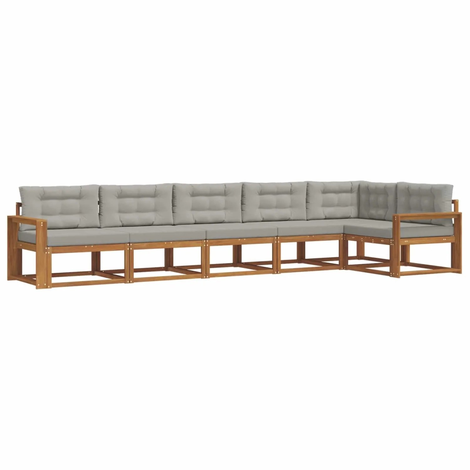 vidaXL Outdoor-Sofagarnitur mit Kissen 6-Tlg Natur und Hellgrau 3367654
