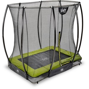 Grünes EXIT Silhouette Bodentrampolin 153x214cm mit Sicherheitsnetz.