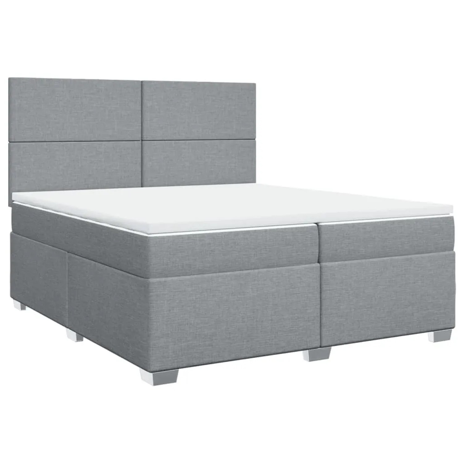 vidaXL Boxspringbett mit Matratze Hellgrau 200x200 cm Stoff 3292888 günstig online kaufen