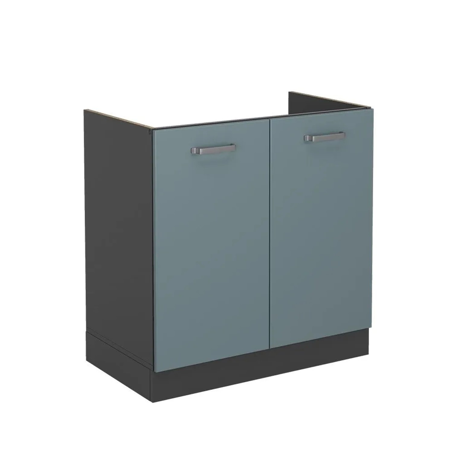 Vicco Spülenunterschrank R-Line Blau-Grau Anthrazit 80 cm ohne Arbeitsplatte