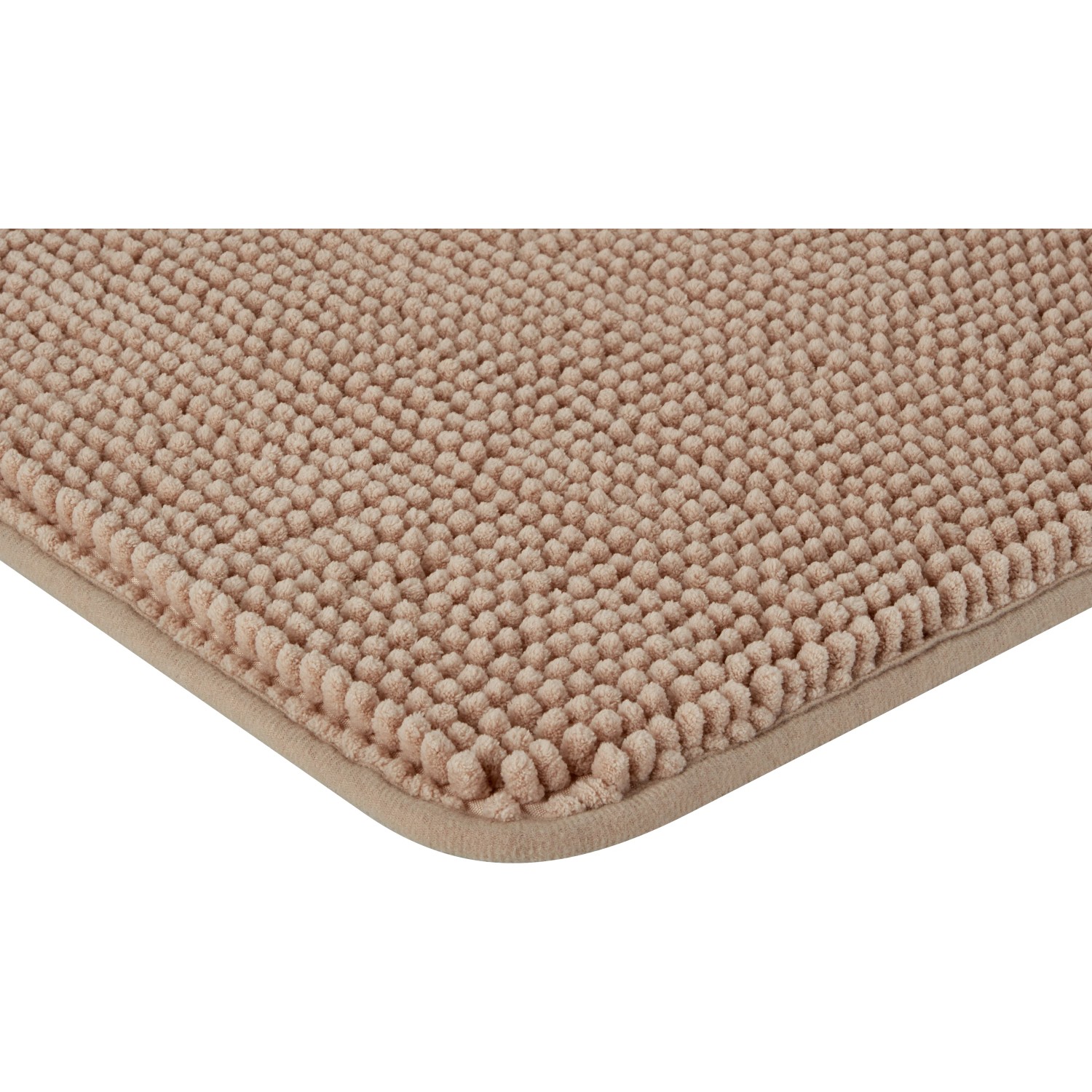 Beige baliv Badematte (40x60 cm) aus Polyester, flauschiger Badteppich für das Badezimmer.