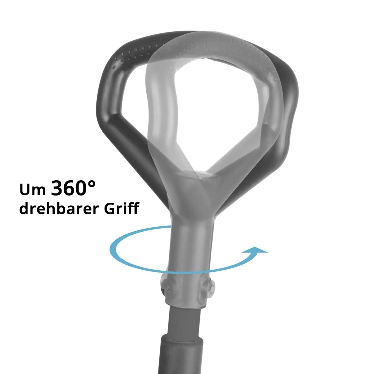 STAHLWERK Wagenheber: Detailaufnahme des 360° drehbaren Griffs für einfache Bedienung.