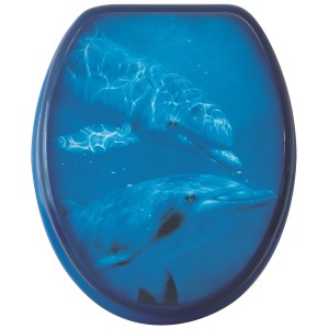 Sanitop-Wingenroth WC-Sitz mit Delfin-Motiv "Gruß vom Meer".