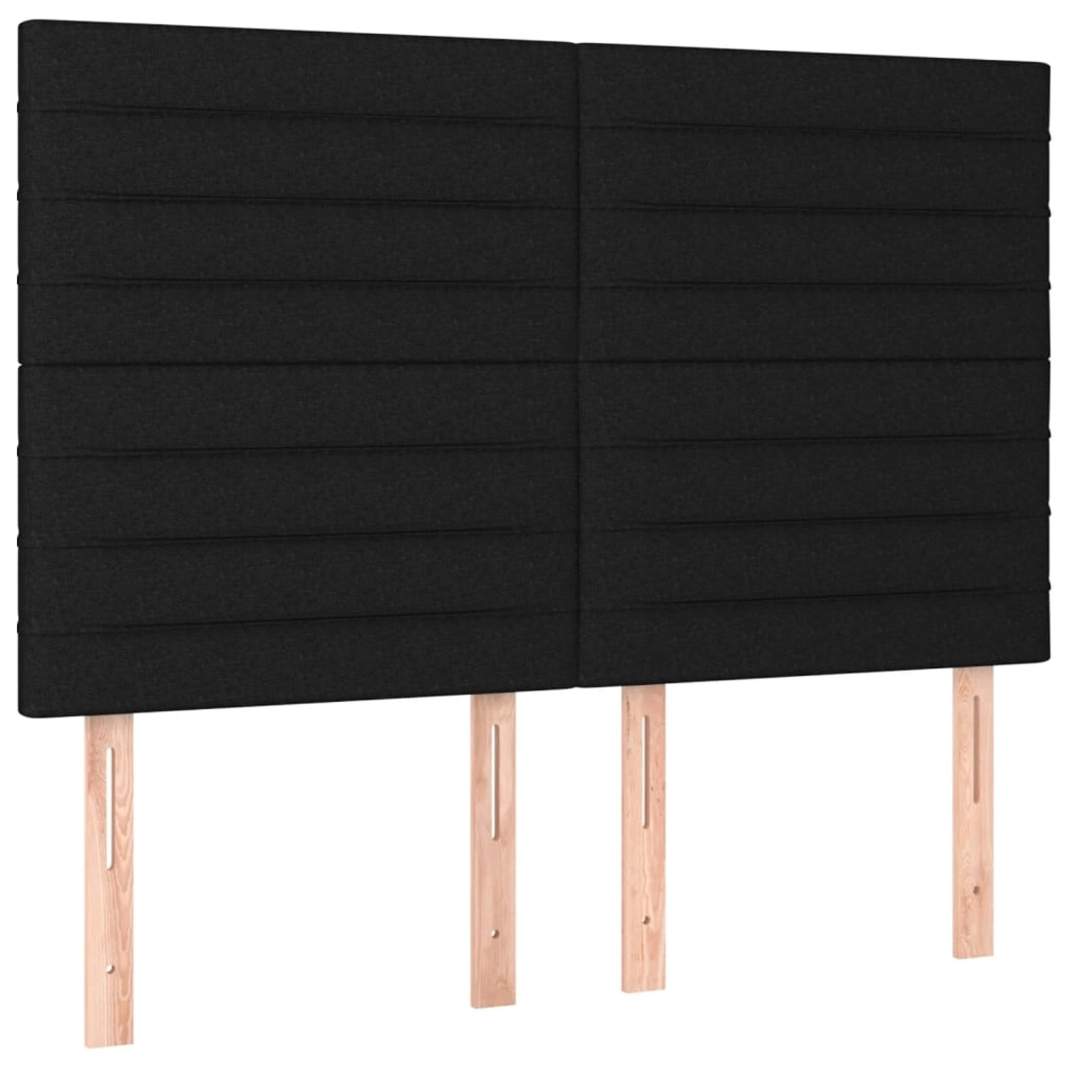 vidaXL LED Kopfteil Schwarz 144x5x118/128 cm Stoff 3122564