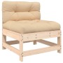 vidaXL Gartenmöbel: Lounge-Sessel aus Kiefernholz mit beigen Kissen für Garten, Terrasse oder Balkon.