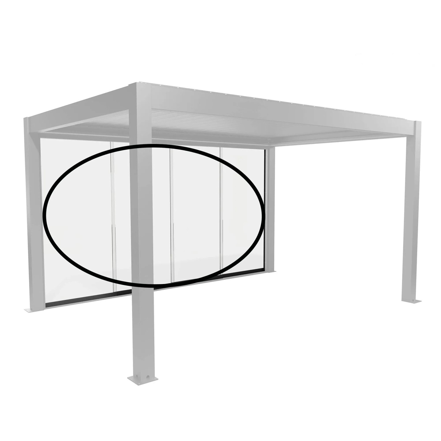 Biohort Glasschiebewand Klarglas 3 m Dunkelgrau-Metallic