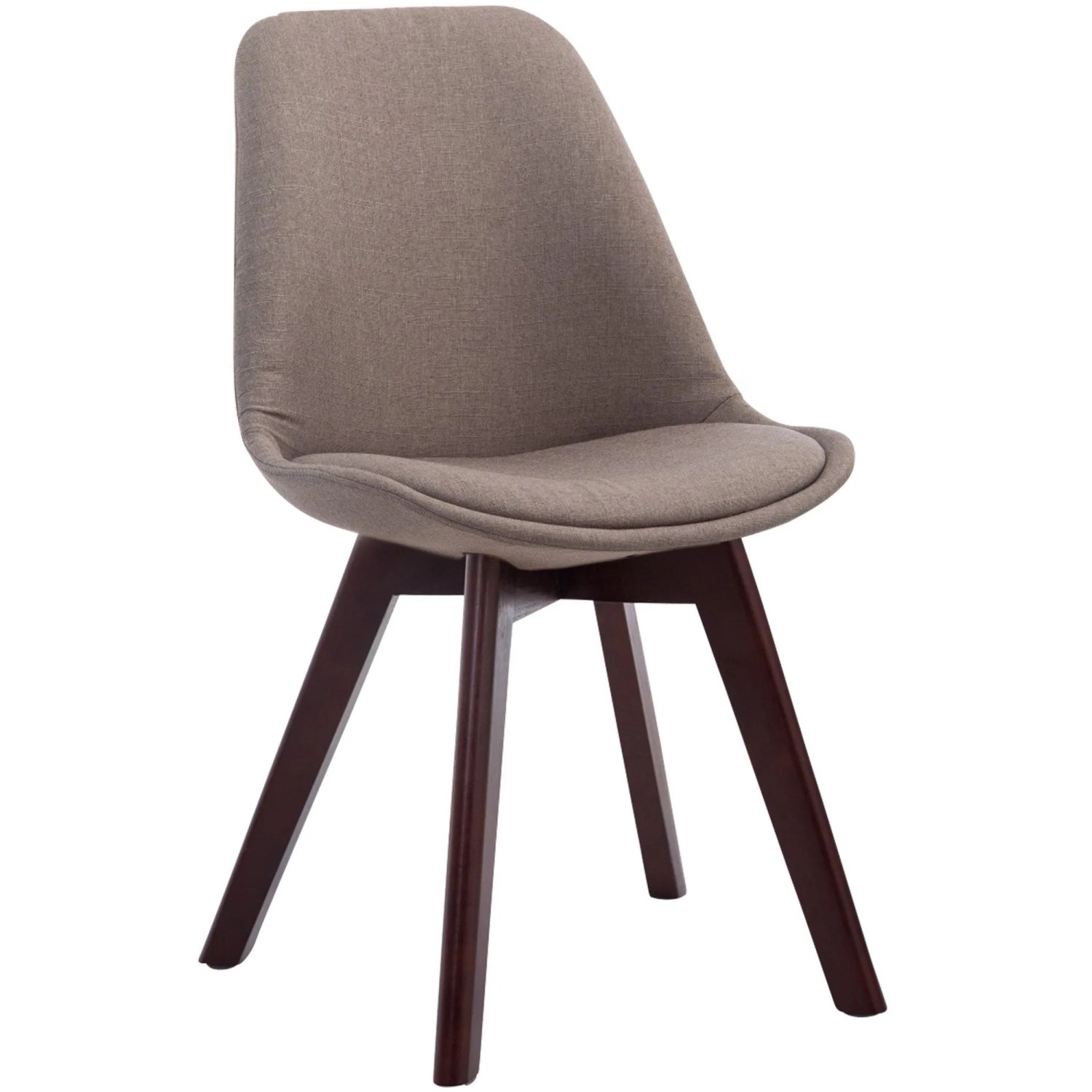 CLP Esszimmerstuhl Borneo Stoff Taupe/Walnuss