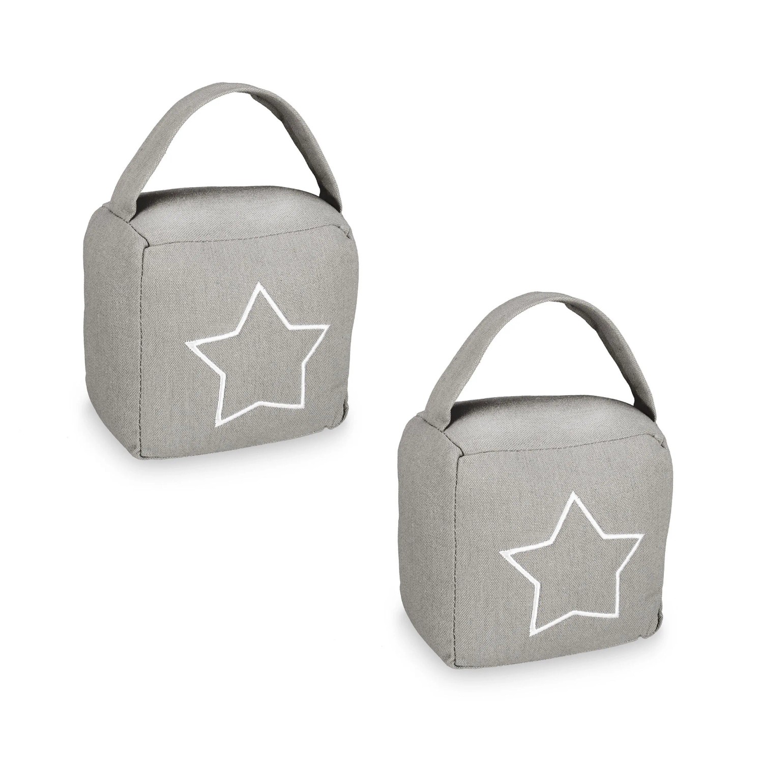 Relaxdays Türstopper Polyester Dunkelgrau Mit Griff 13 cm x 13 cm x 8,5 cm