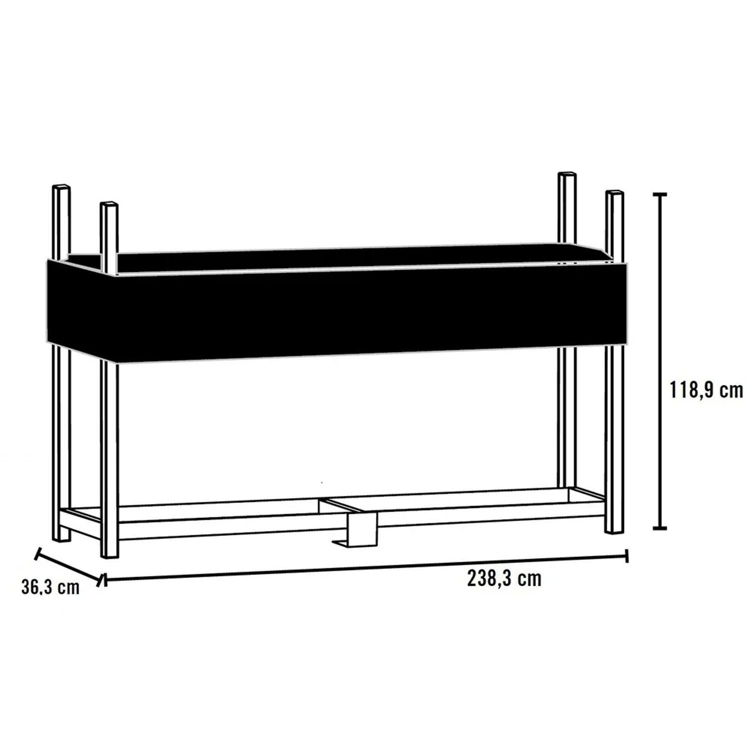 ShelterLogic Kaminholzregal mit Wetterschutz, Maße: 239x36cm, zur trockenen Lagerung von Brennholz.