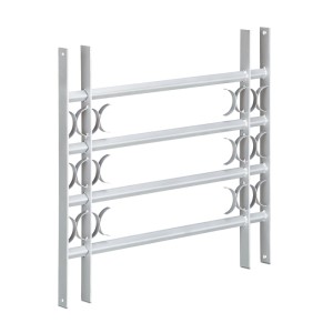 Relaxdays Fenstergitter Stahl Grau Ausziehbar Einbruchschutz 60 cm x 70-105 cm