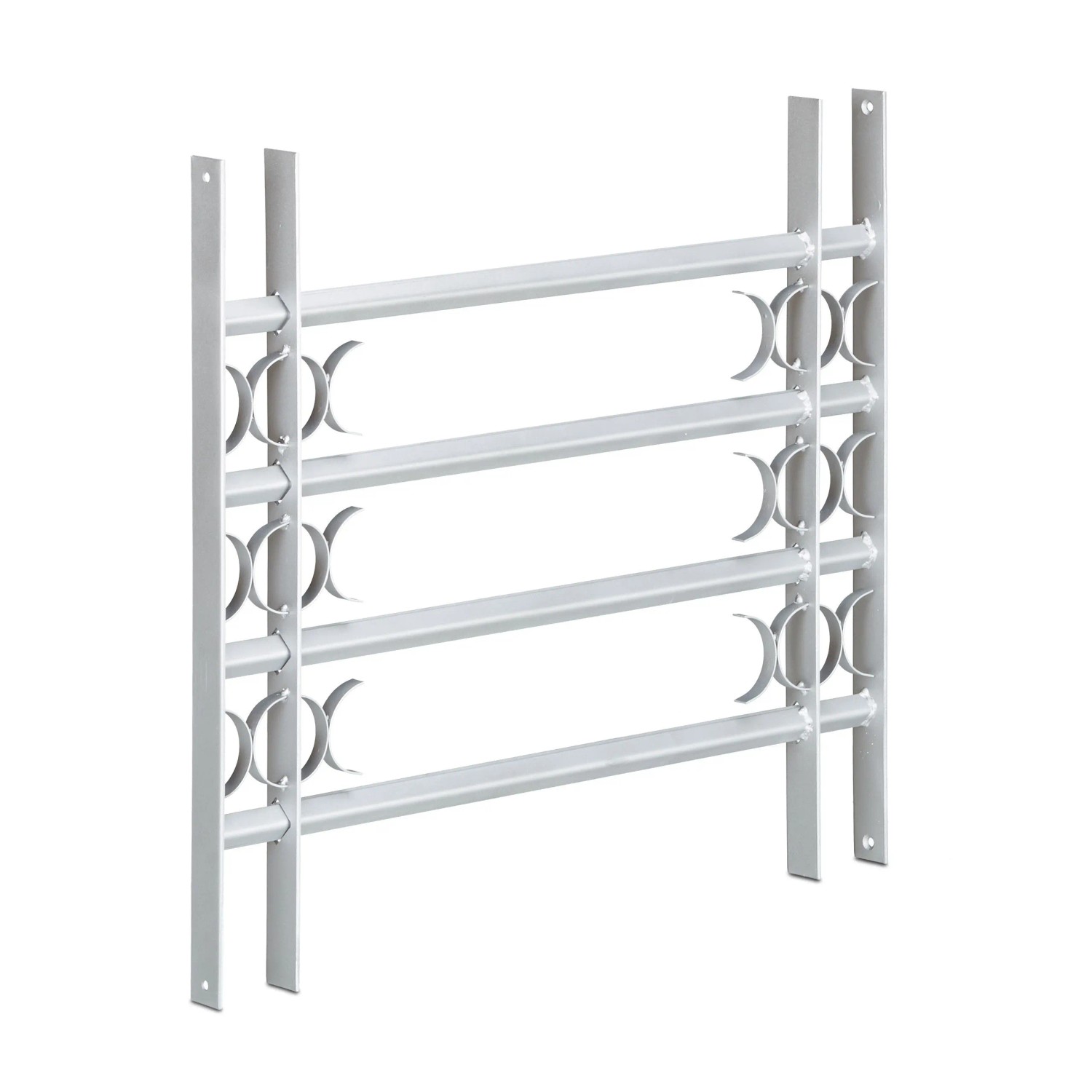 Relaxdays Fenstergitter Stahl Grau Ausziehbar Einbruchschutz 60 cm x 70-105 cm