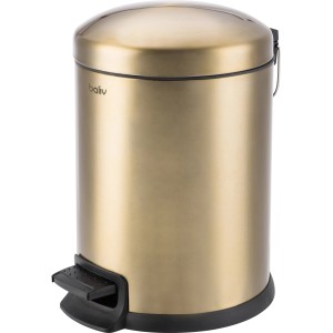 Goldener baliv Dark Wonder Kosmetikeimer, 5 l, aus Metall mit Tretfunktion.