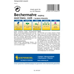 Kiepenkerl Bechermalve Mont Blanc, weiße Blüte, Samenpackung.