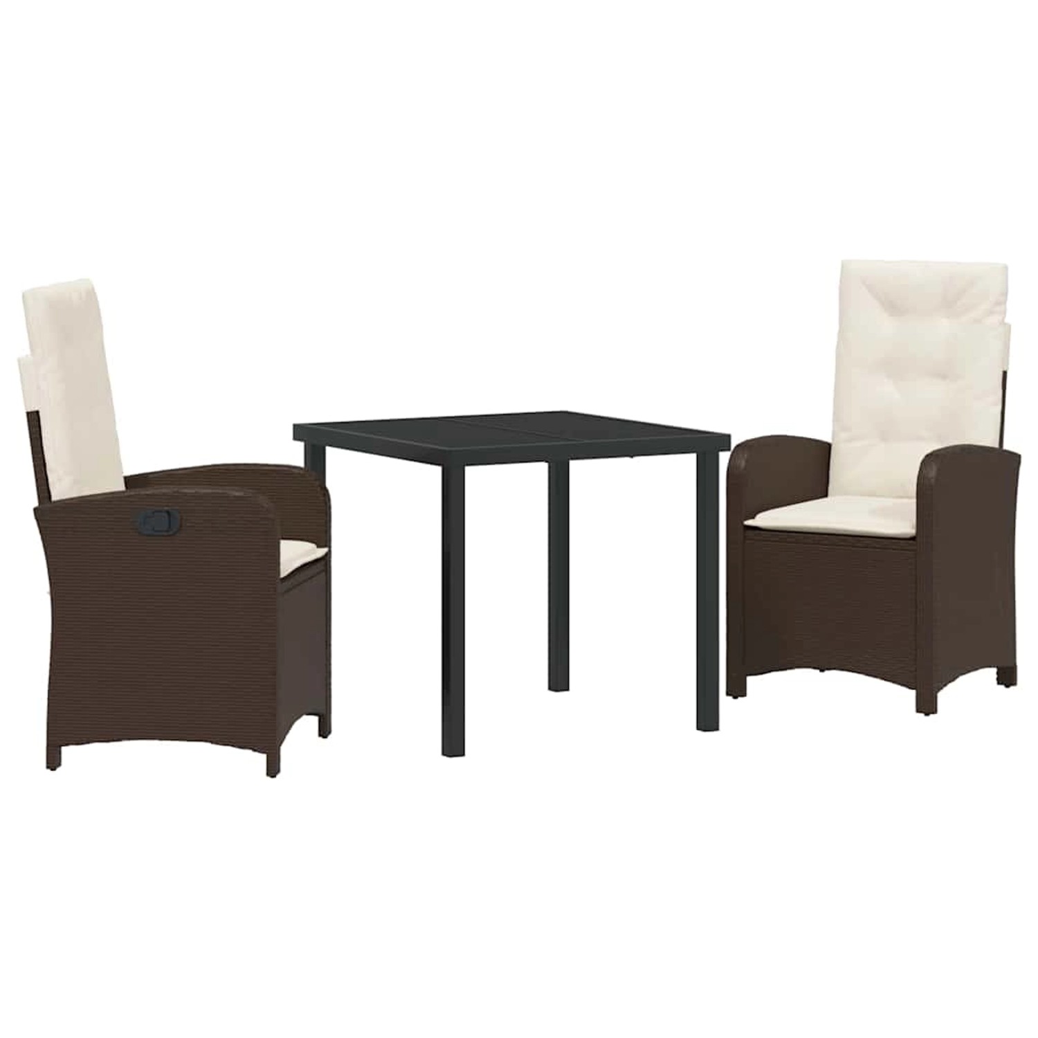 vidaXL Garten Essgruppe 3-Tlg Braun Poly Rattan 3380267 günstig online kaufen