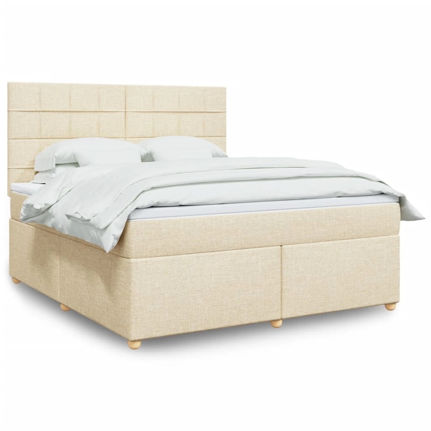vidaXL Boxspringbett mit Matratze Creme 180x200 cm Stoff 3293664 günstig online kaufen