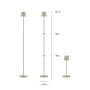 Just Light. LED-Akku-Stehleuchte Euria, grün, in drei Höhen: 125cm, 86cm und 48cm. Dekoleuchte für Aussen.