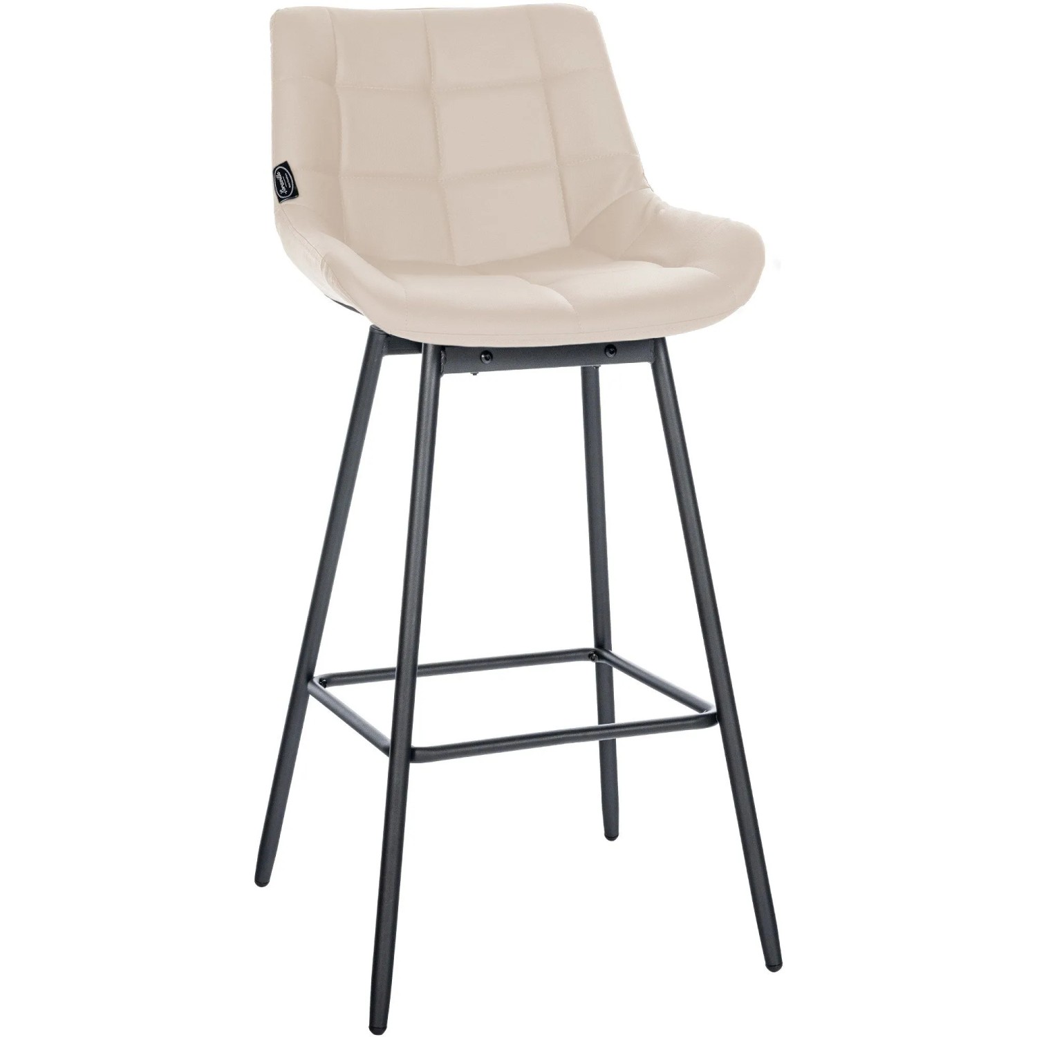 Thumbnail - DELUKE Barhocker VISEN Kunstleder Creme 49x56x105cm Barstuhl Mit Lehne Drehbar Tresenhocker Tresenstuhl