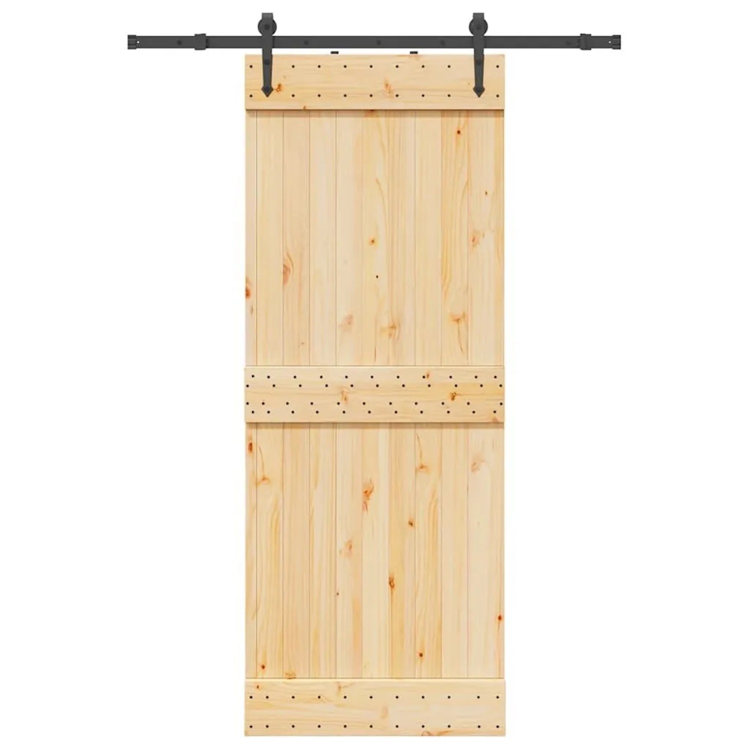 vidaXL Schiebetür mit Beschlag 80x210 cm Massivholz Kiefer 3332689 günstig online kaufen