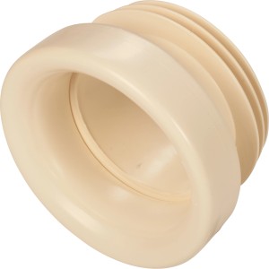 Weißer WC-Anschlussstutzen, Ø 90 mm, aus Kunststoff für dichten WC-Anschluss.