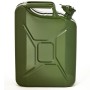 Olivgrüner 20L Metall Kraftstoffkanister für Benzin, Diesel & E10. TÜV-geprüft, ideal für Pannenhilfe.