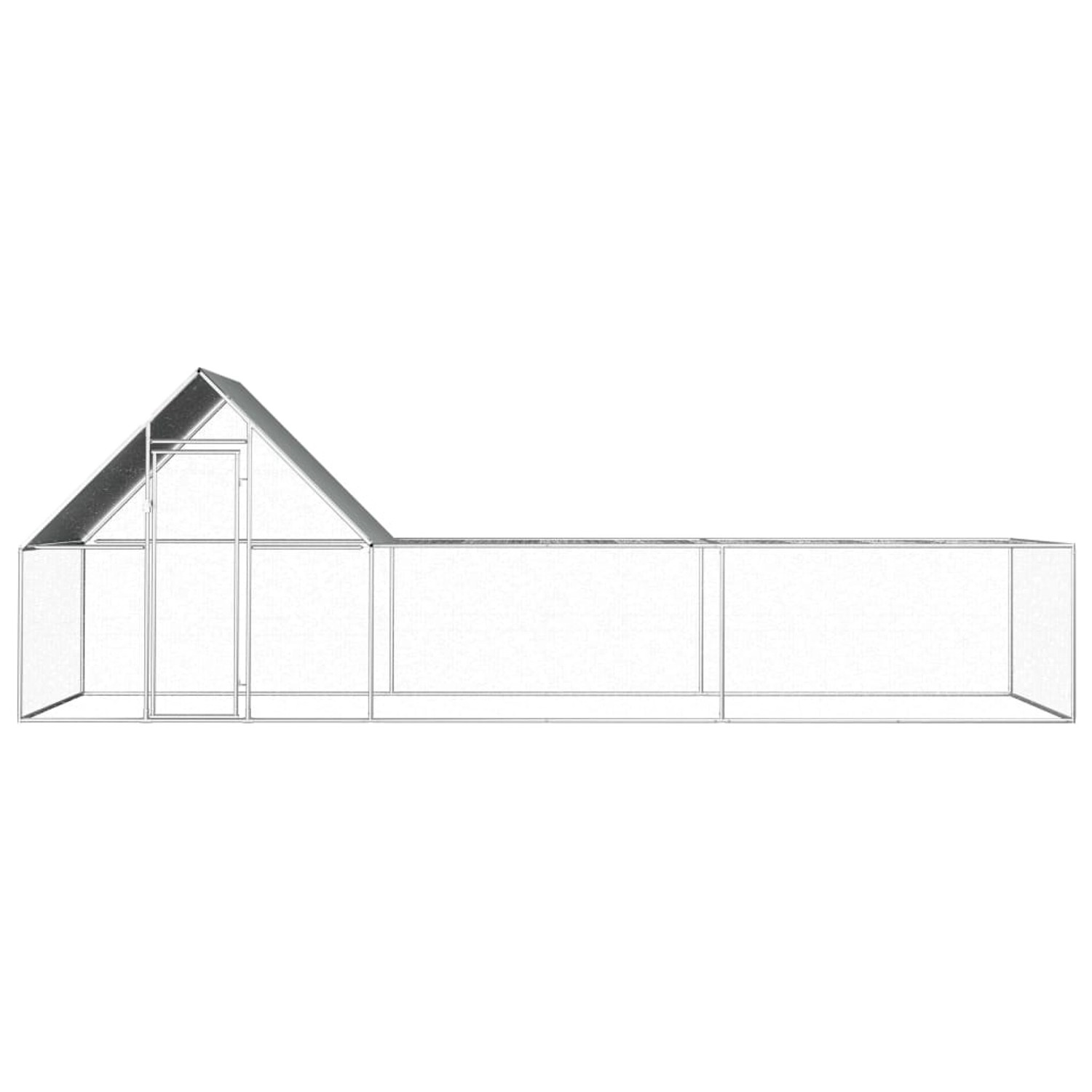 vidaXL Hühnerstall 6x2x2 m Verzinkter Stahl Modell 1