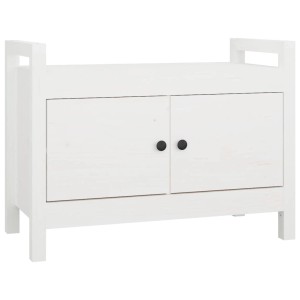 vidaXL Flurbank Weiß 80x40x60 cm Massivholz Kiefer