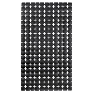 Schwarze Kleine Wolke Wanneneinlage Gatty, 39x68cm, mit quadratischem Muster für sicheren Halt in der Badewanne.
