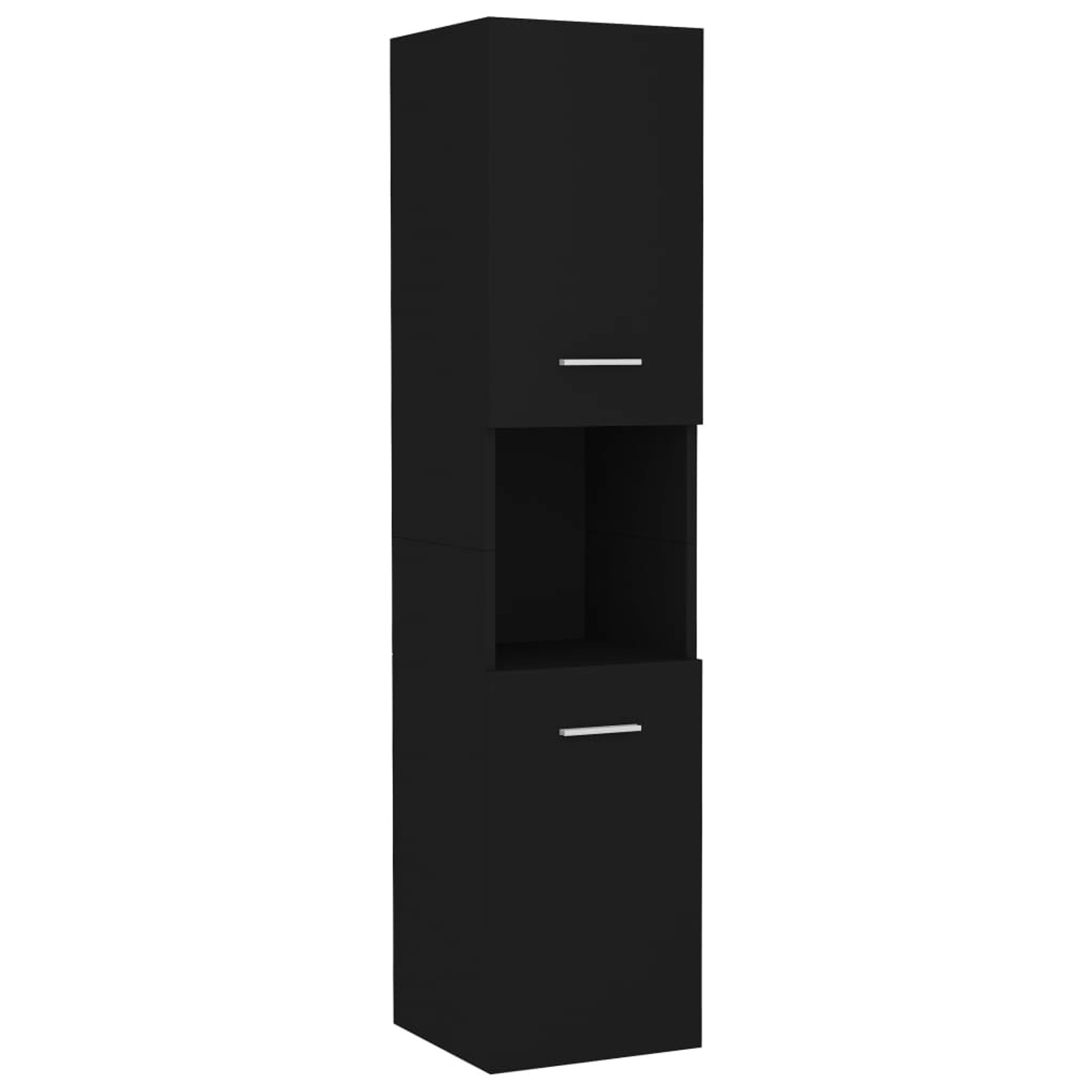 vidaXL Badezimmerschrank Schwarz 30x30x130 cm Holzwerkstoff günstig online kaufen