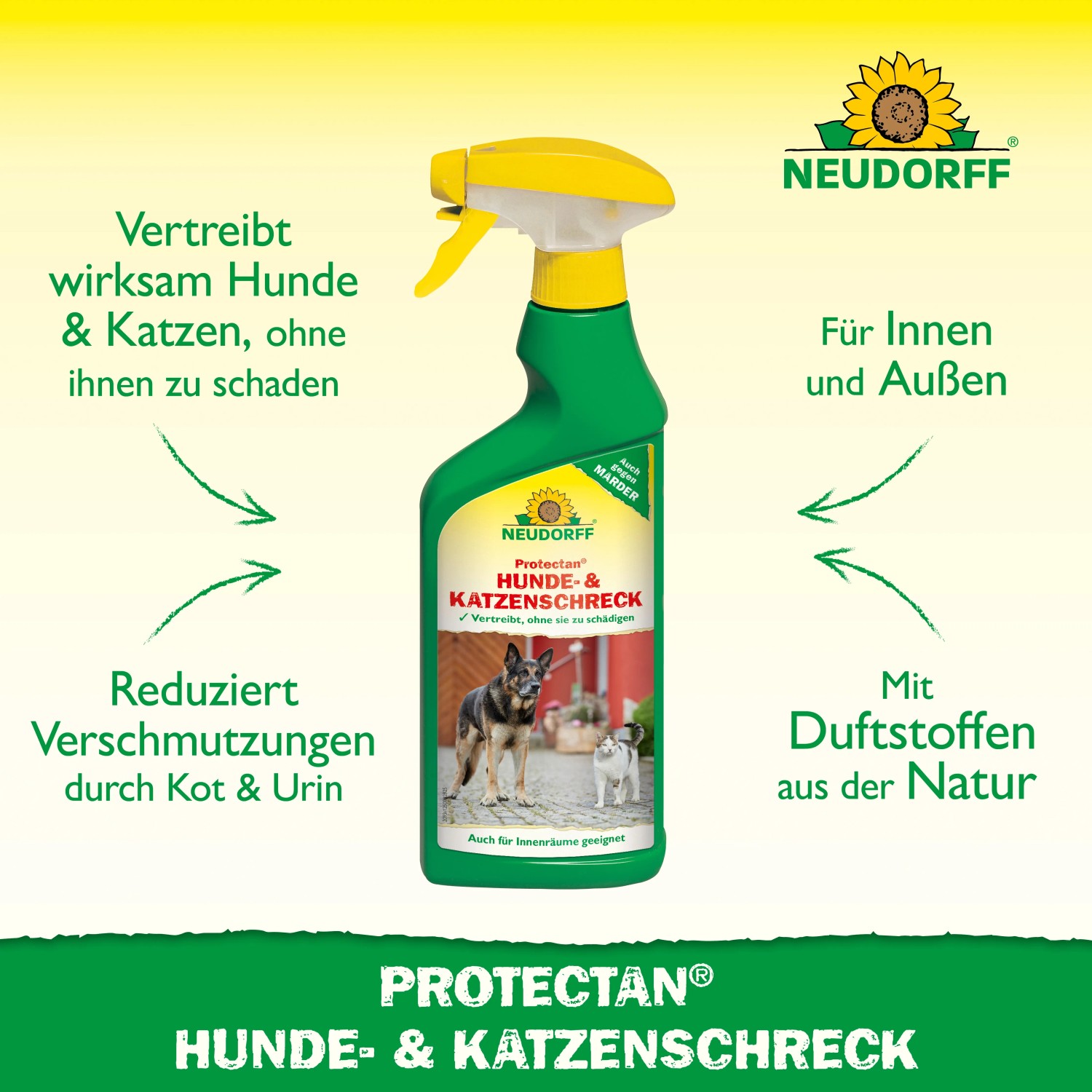 Neudorff Hunde- und Katzen-Schreck AF, 500ml Flasche. Fernhaltemittel mit Duftstoffen.