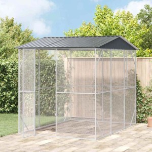 vidaXL Vogelkäfig Anthrazit 227 x 310 x 247 cm Verzinkter Stahl 3325160