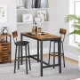 Vasagle Barhocker 2er Set mit braun-schwarzem PU-Bezug und Bartisch im modernen Wohnraum.